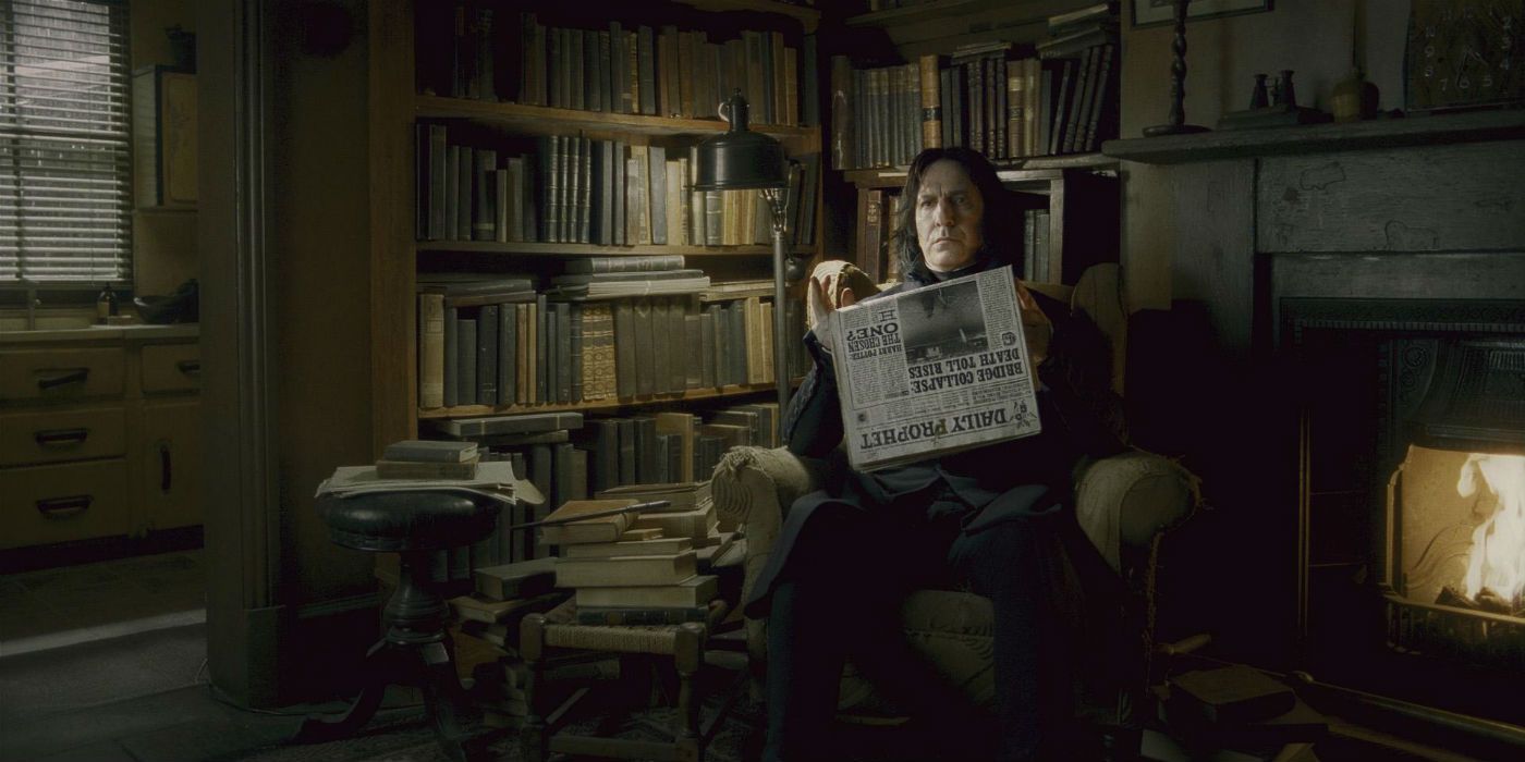 Alan Rickman as Severus Snape Reading the Daily Prophet