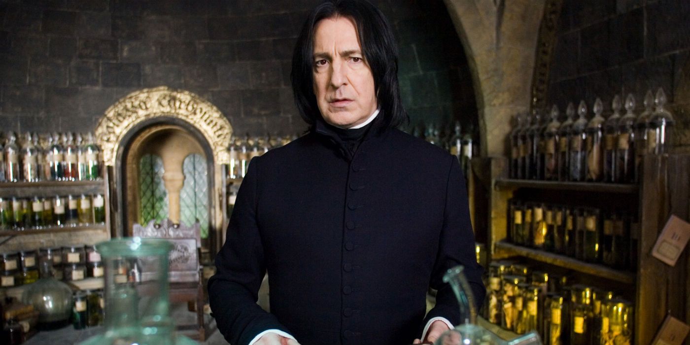 Alan Rickman as Severus Snape in his Potions Classroom