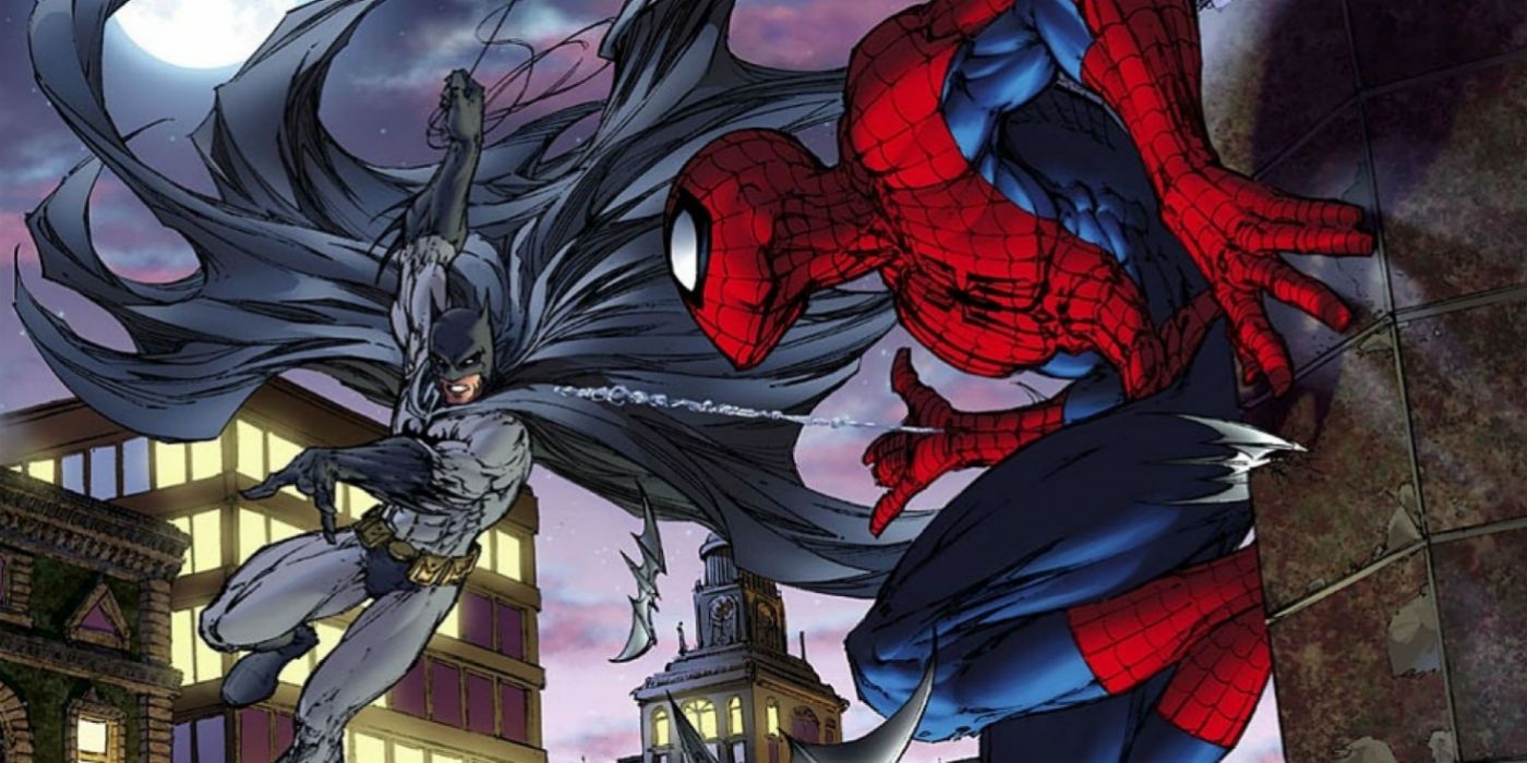 Batman Spider-Man fight
