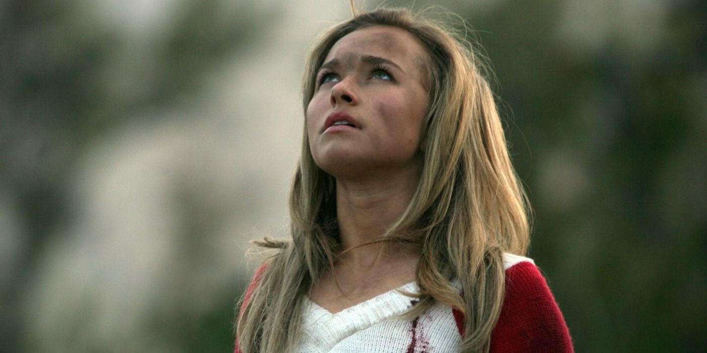 Claire Bennet is covered in dirt and looks up in Heroes