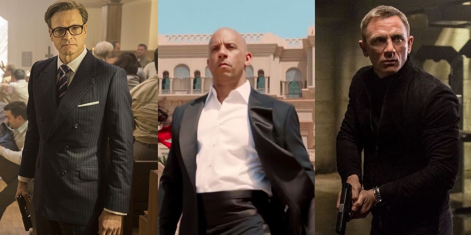 Colin Firth in Kingsman and Vin Diesel in Furious 7 and Daniel Craig in Spectre