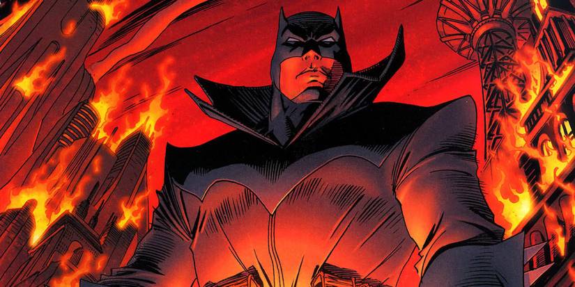 Damian Wayne as the Dark Knight, from the dark future depicted in Batman #666
