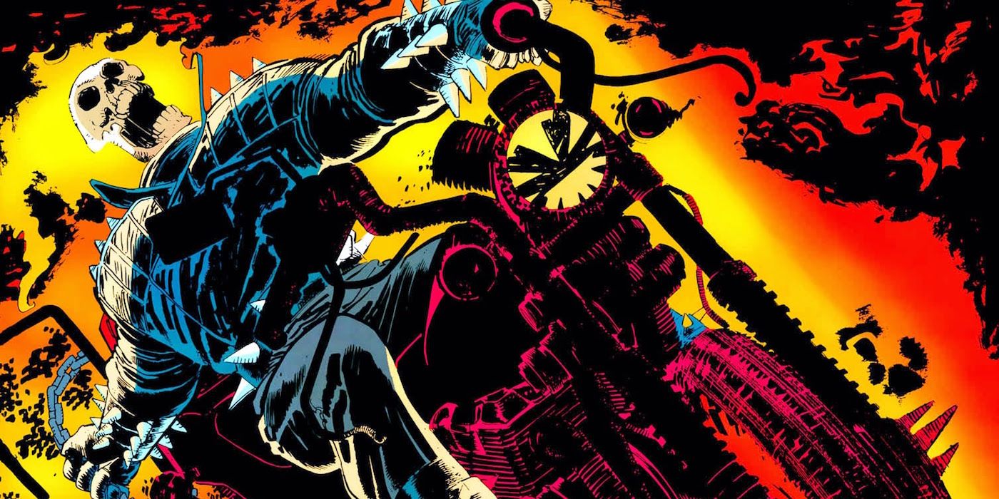 Danny Ketch rides a motorcycle as The Ghost Rider, The Spirit of Vengeance
