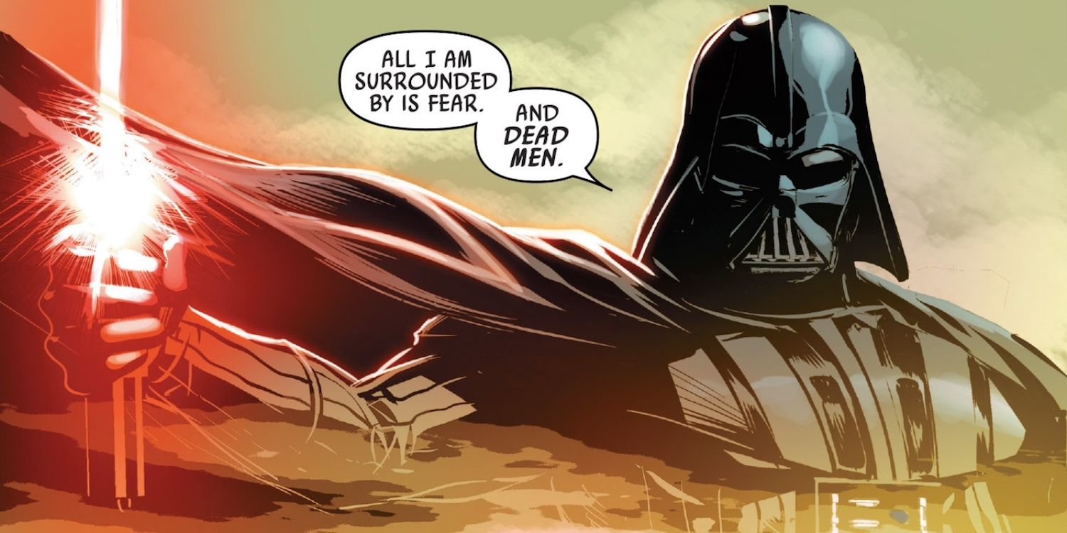 Darth Vader shows no fear when surrounded by Rebels in the Vader Down comic