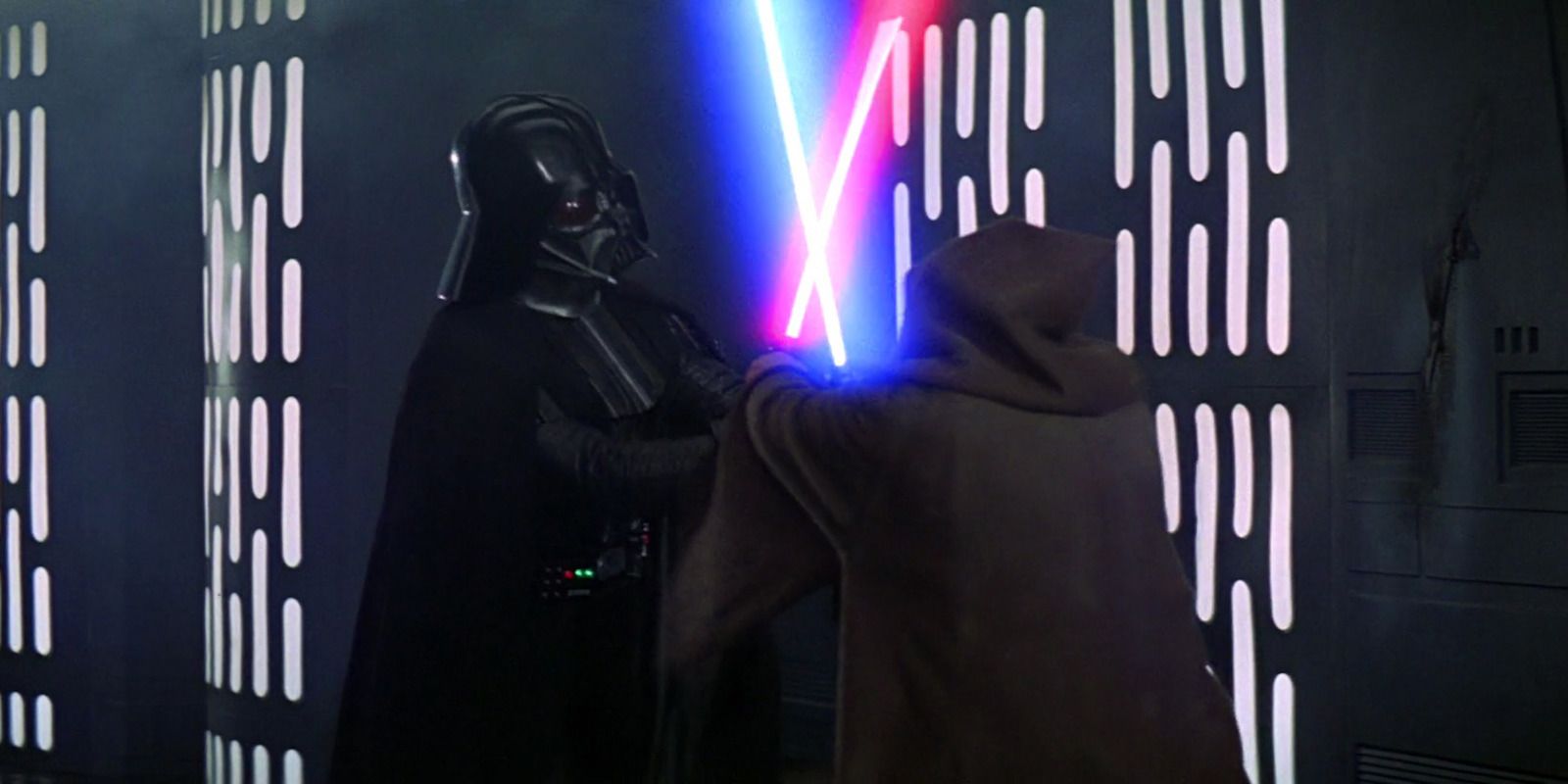 Darth Vader lightsaber fight with Obi-Wan Kenobi in Star Wars