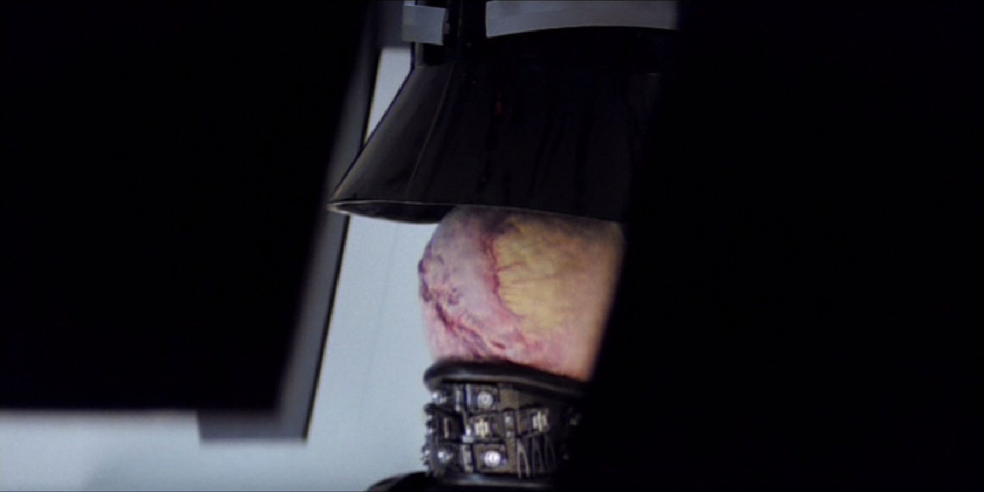 Darth Vader's exposed head in Star Wars The Empire Strikes Back