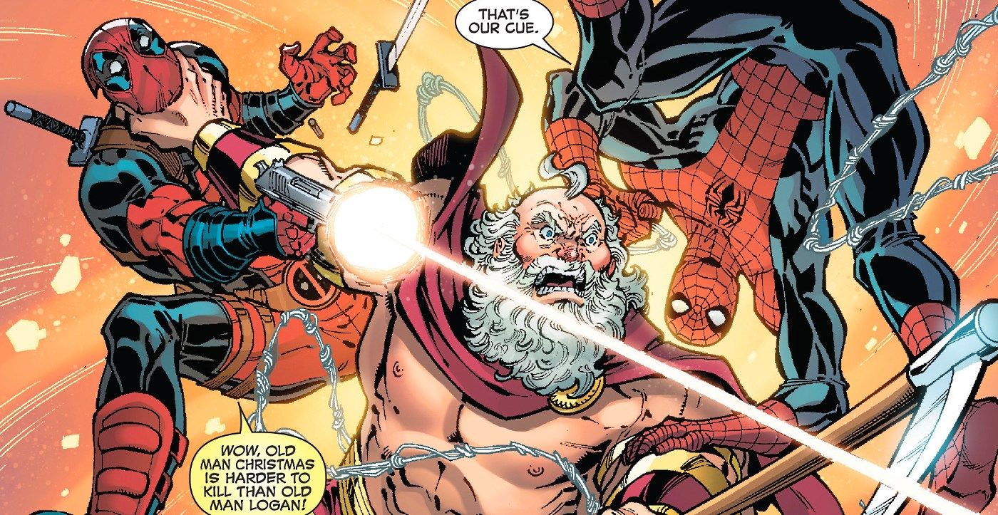 Deadpool Spiderman Comic Saturn Santa