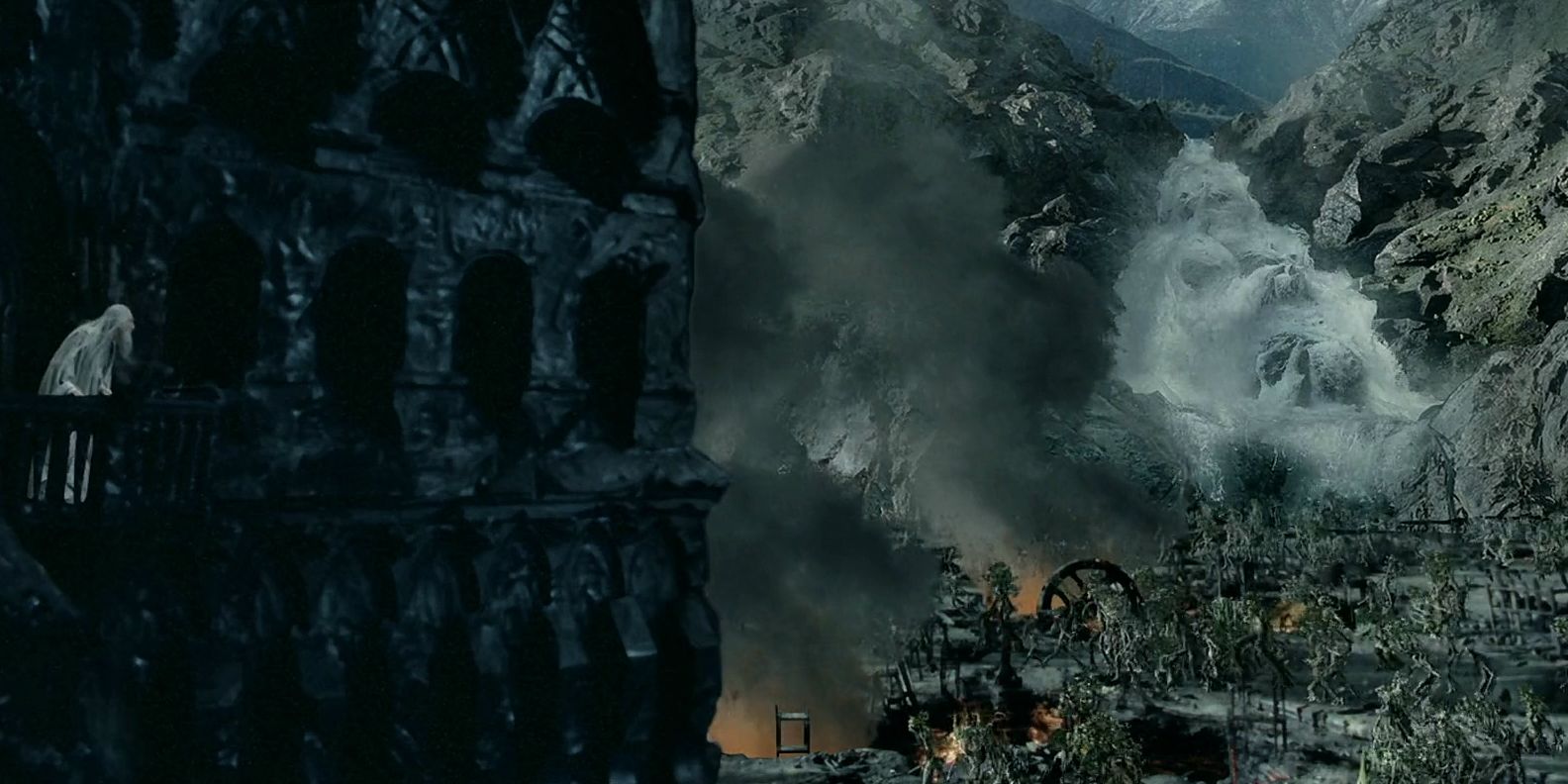 Ents flood Isengard in Two Towers