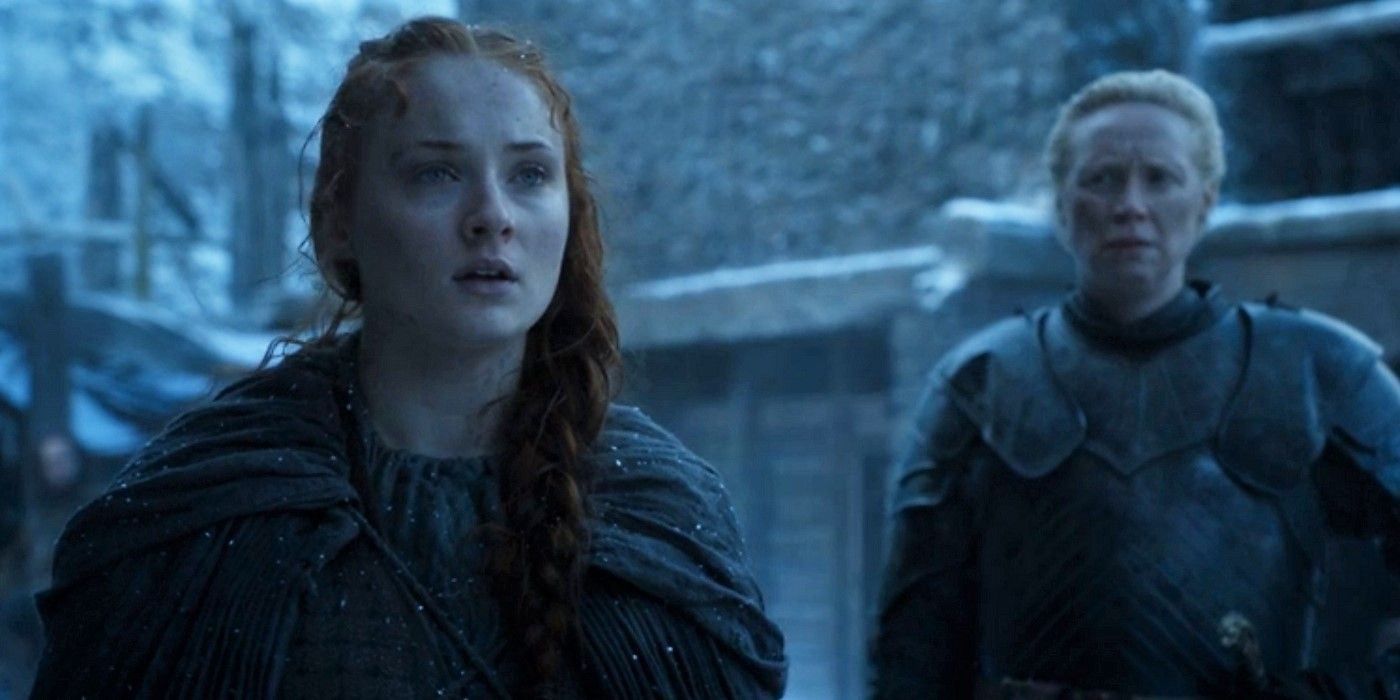 Sansa Stark and Brienne of Tarth in Game of Thrones 