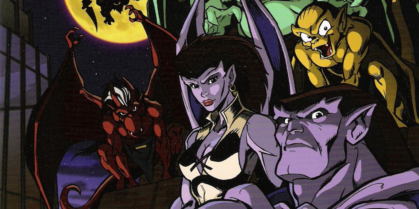 Gargoyles Comic Book Cover featuring Brooklyn, Angela, Goliath and Lexington.
