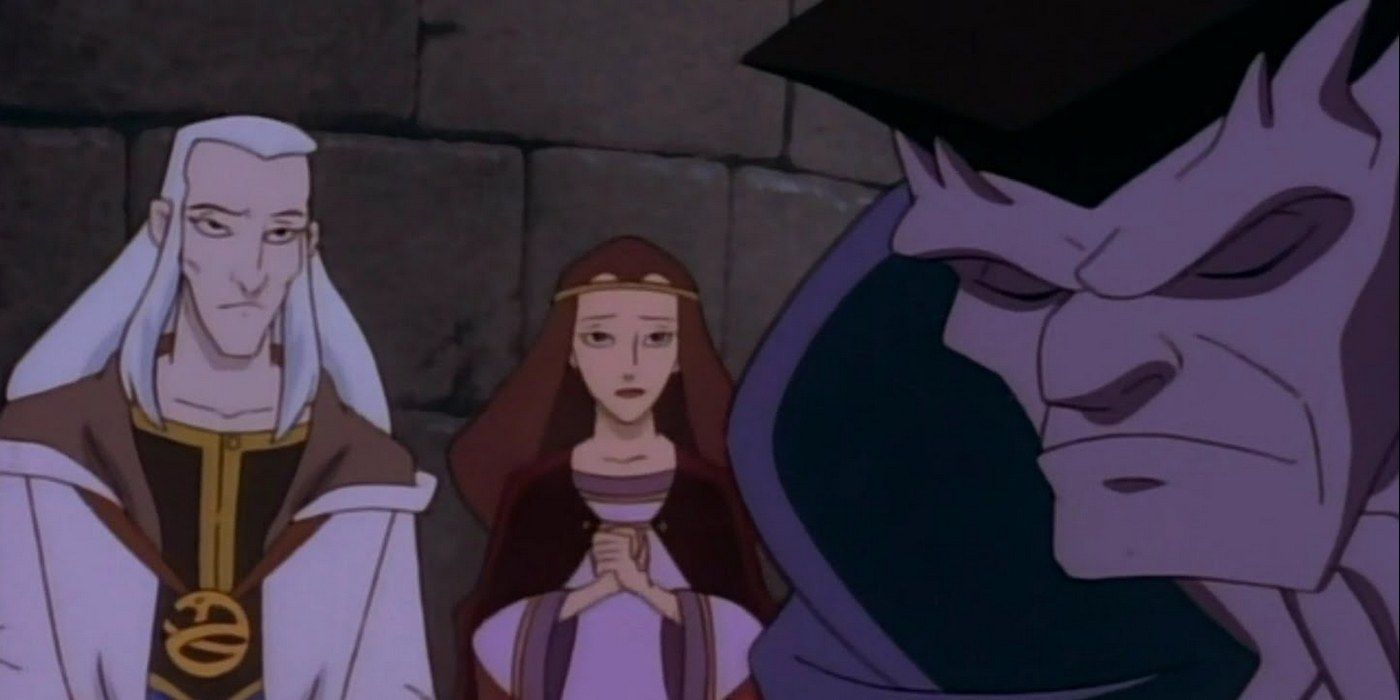 Gargoyles Magus and Princess Katharine with Goliath.