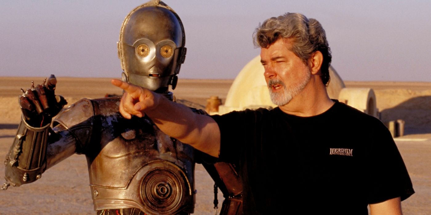 George Lucas directs Star Wars Episode II Attack of the Clones