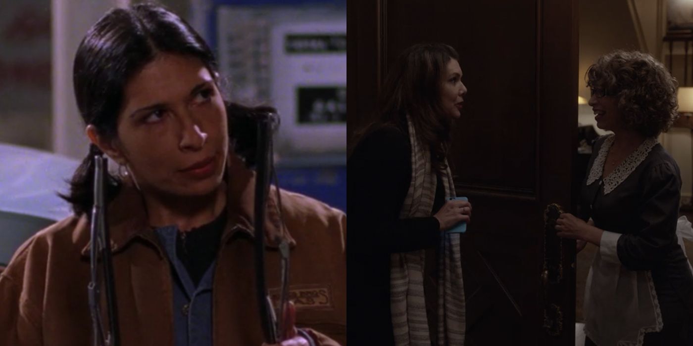 Gypsy on Gilmore Girls and Berta talking to Lorelai on Gilmore Girls: A Year In The Life