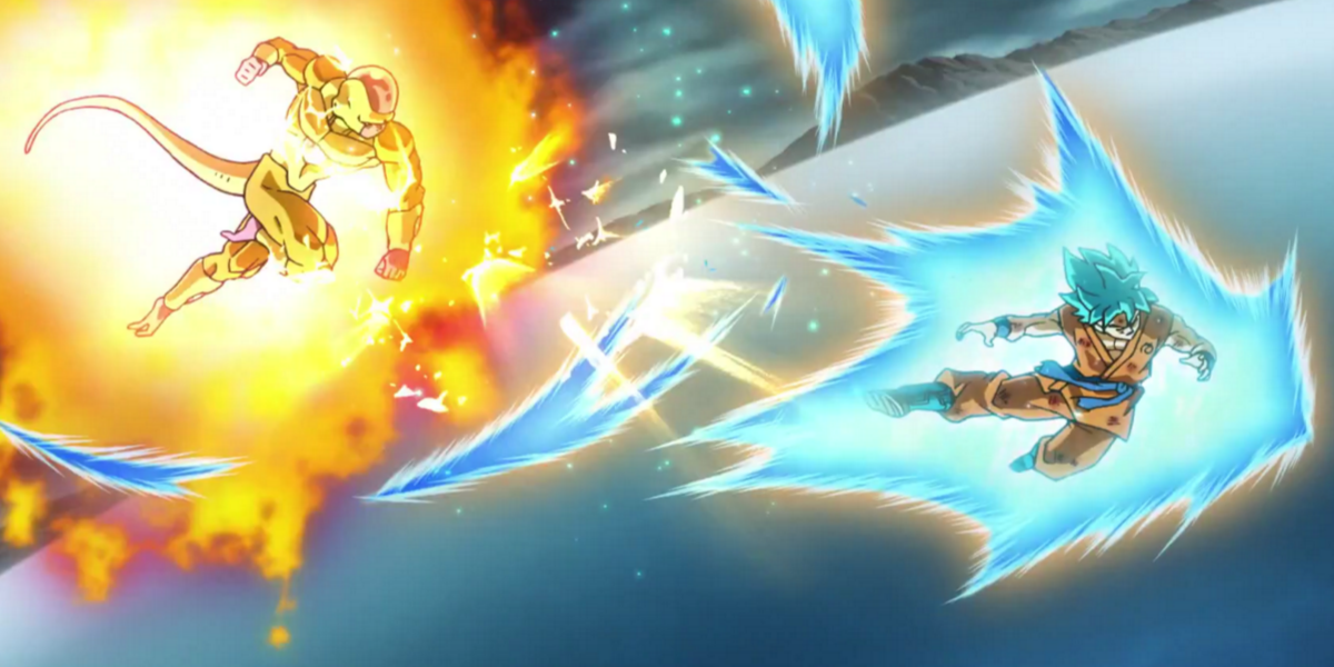 Gold Frieza vs Blue Goku in Dragon Ball Super