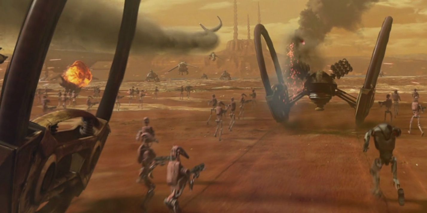 Hailfire Droids in Star Wars Attack of the Clones