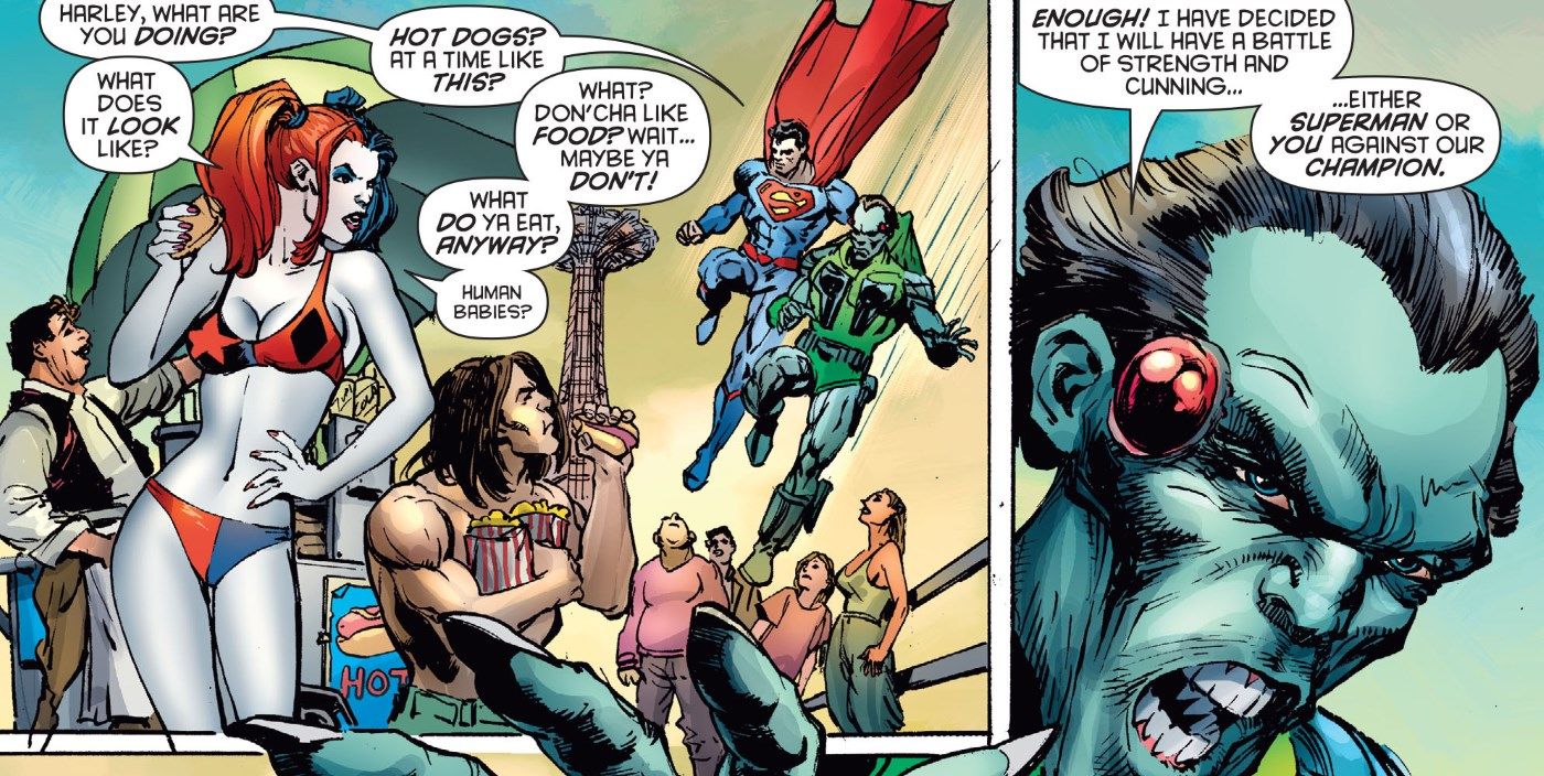 Harley Quinn Comic Superman Fight