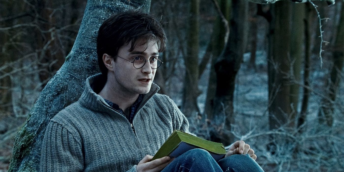 Harry Potter in the woods in Deathly Hallows