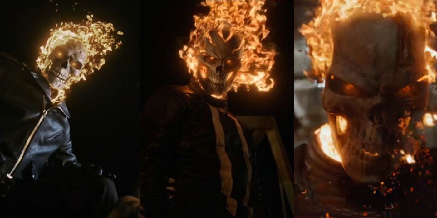 Johnny Blaze, Robbie Reyes, and Mack, the Ghost Riders of Marvel's Agents of SHIELD
