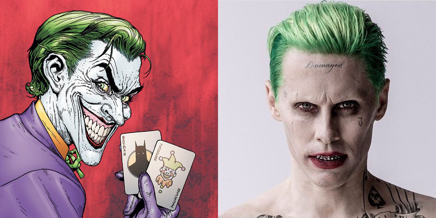 Joker from the comics compared to Jared Leto in Suicide Squad