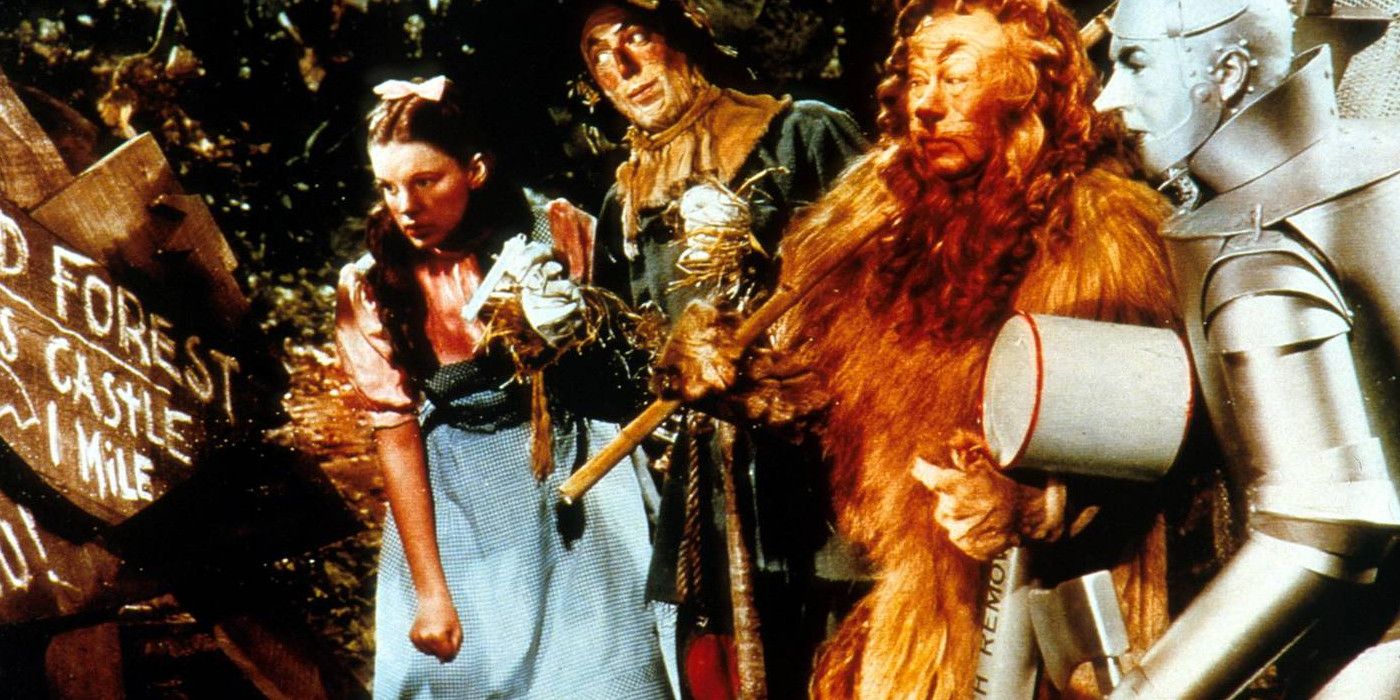 Judy Garland, Ray Bolger, Bert Lahr, Jack Haley in the Wizard of Oz
