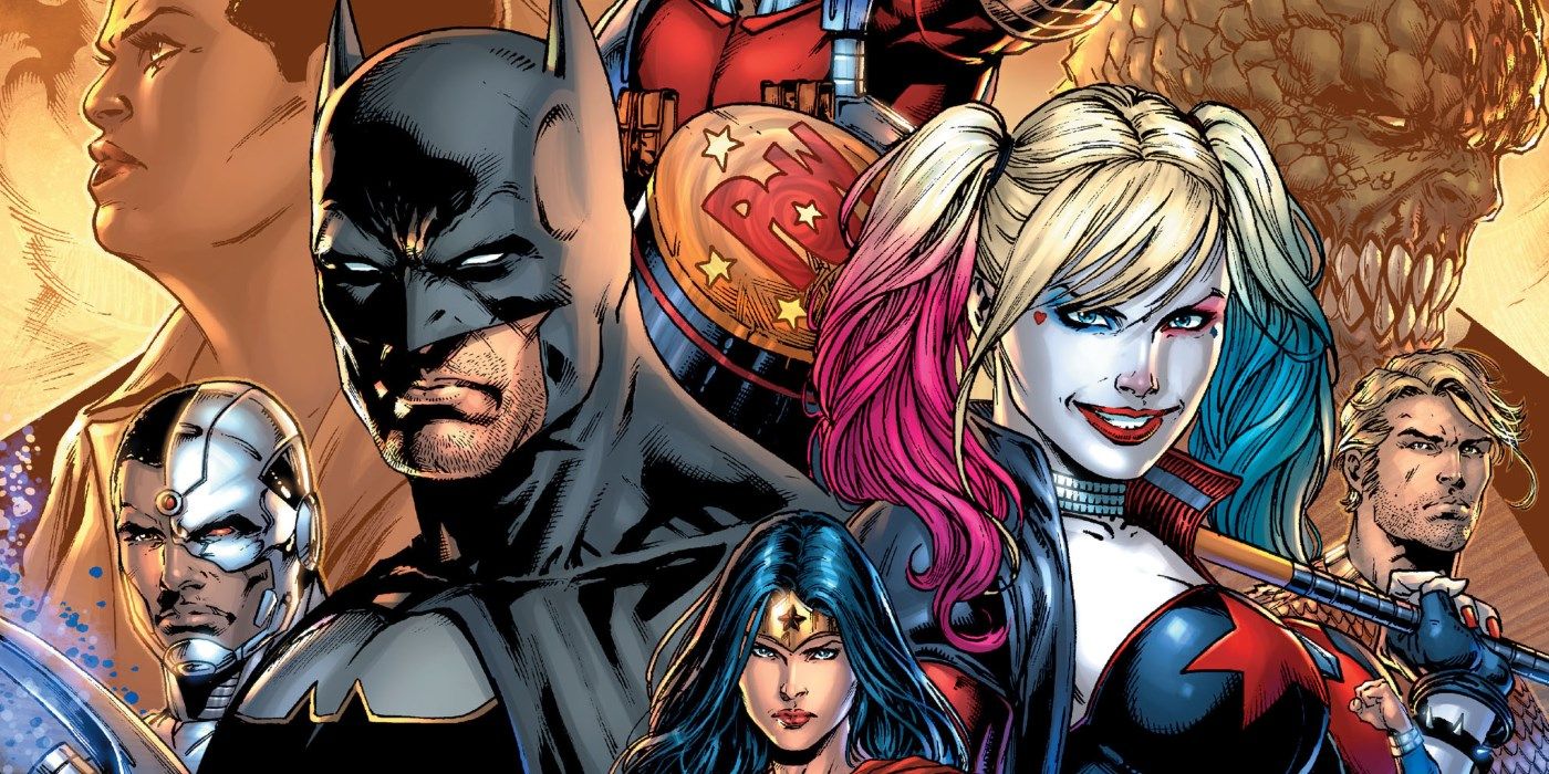 Batman and Harley Quinn on the cover of Justice League vs Suicide Squad
