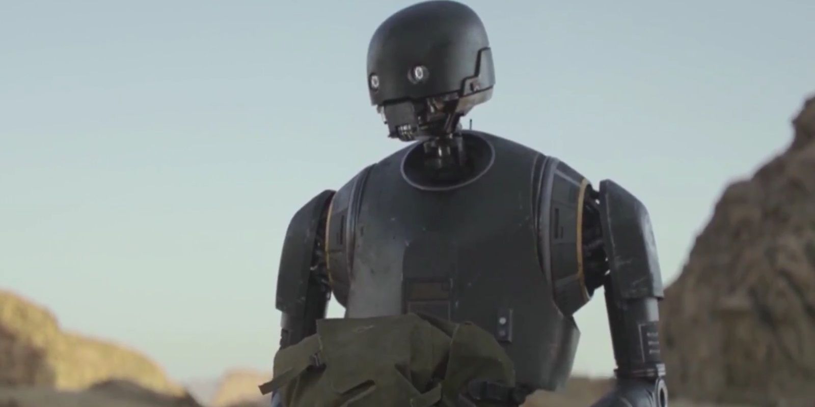 K-2SO stays behind at the ship on Jedha in Rogue One A Star Wars Story