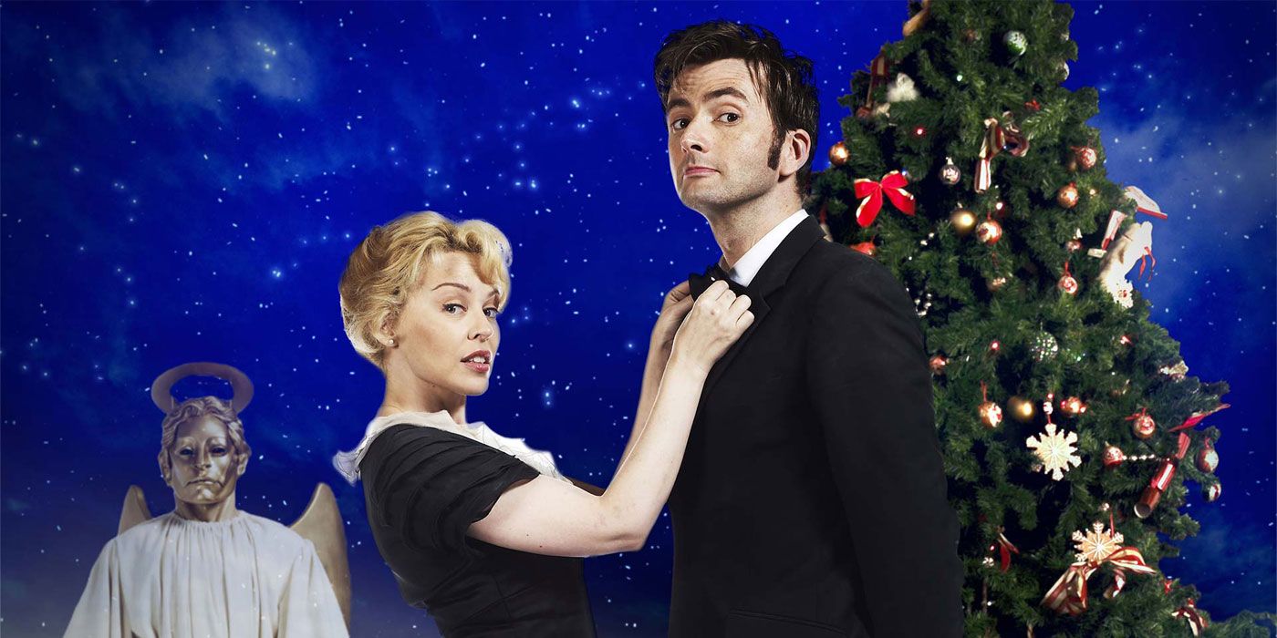 Kylie Minogue and David Tennant in a promo image for the Doctor Who Christmas special Voyage of the Damned