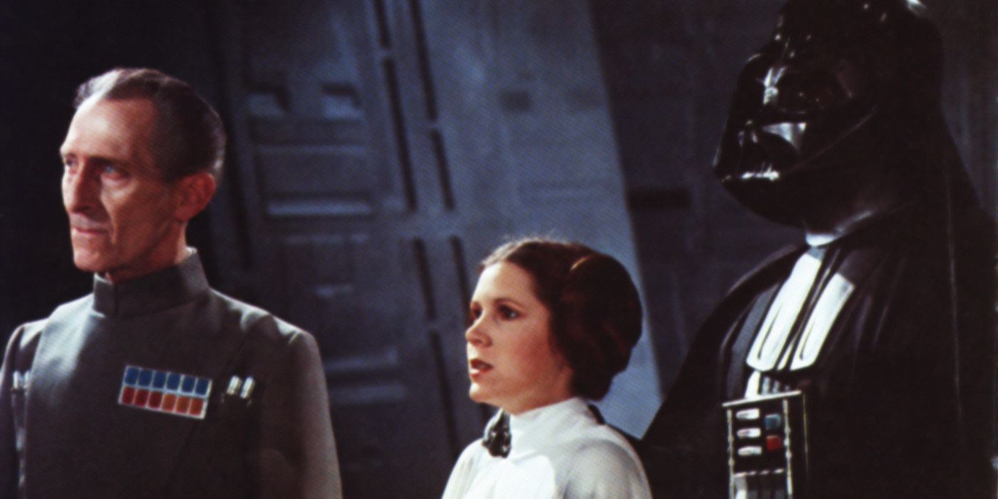 Star Wars: Leia Tarkin and Darth Vader watch the destruction of Alderaan 