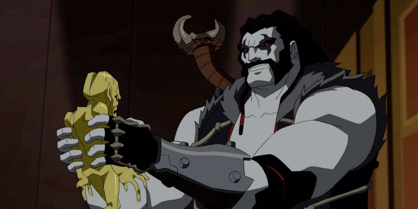 Lobo Holding Krolotean in Young Justice Epsidoe Happy New Year