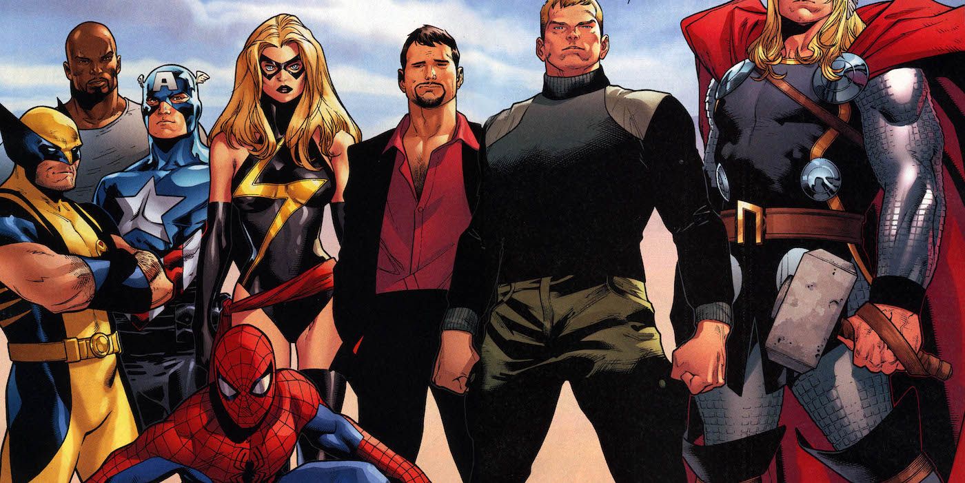 Marvel Heroic Age Avengers with Spider-Man, Iron Man, Luke Cage, Wolverine, and Ms. Marvel