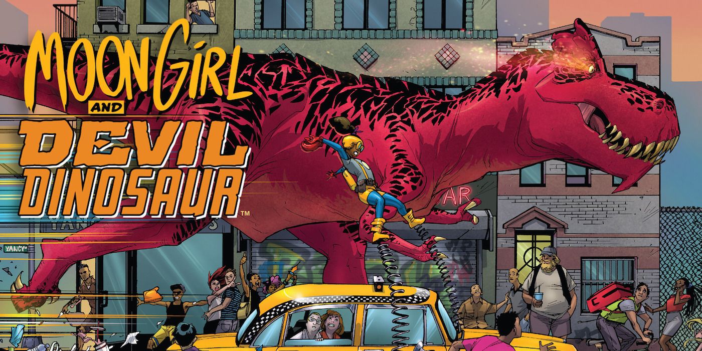 Marvel's Moon Girl and Devil Dinosaur, The Giant Red T-Rex, Running Through New York City