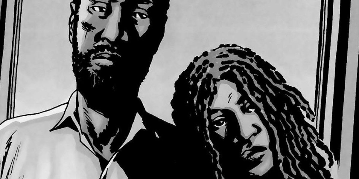 Michonne and Morgan in The Walking Dead comic