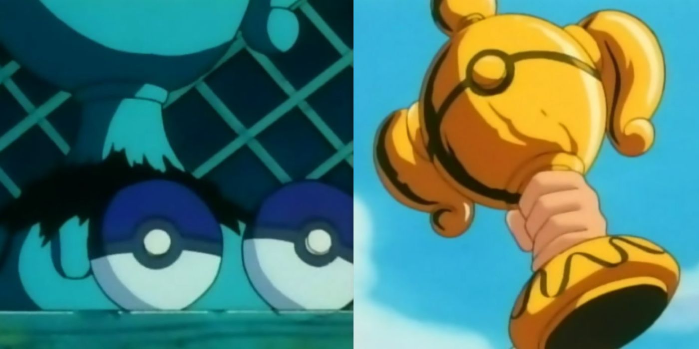 Old Poke Balls and Trophy from Shipful of Shivers Pokemon Anime Episode