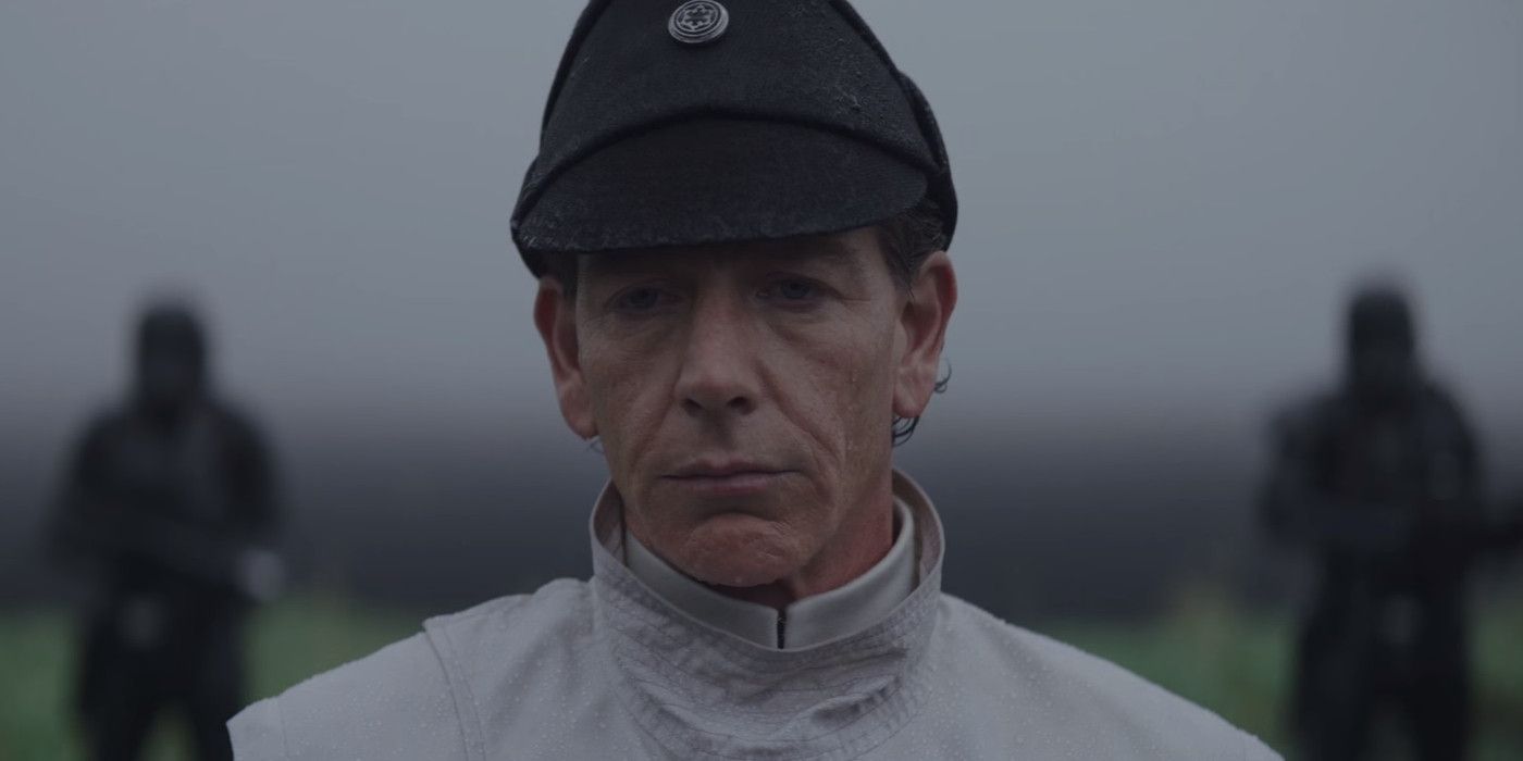Orson Krennic finds and confronts Galen Erso in Rogue One
