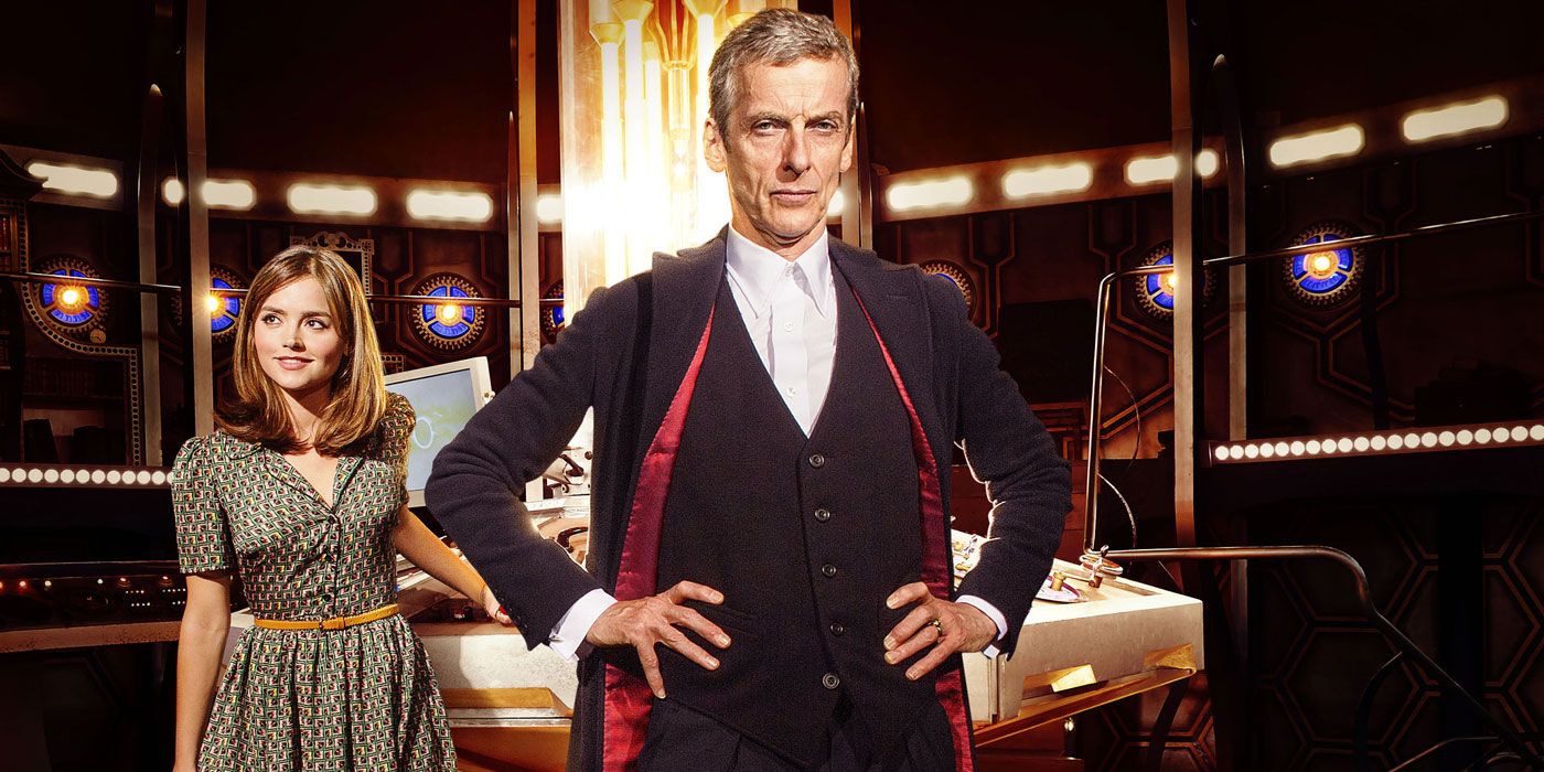 Peter Capaldi and Jenna Coleman as Doctor Who and Clara
