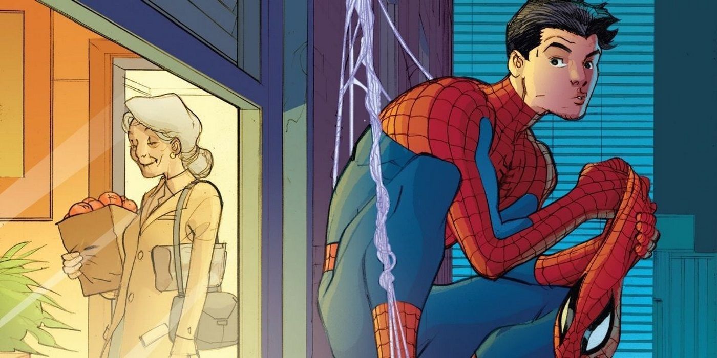 Peter Parker hides from Aunt May