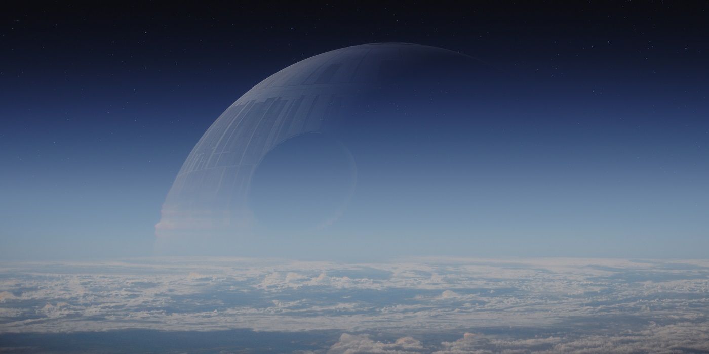 Rogue One - The Death Star above clouds