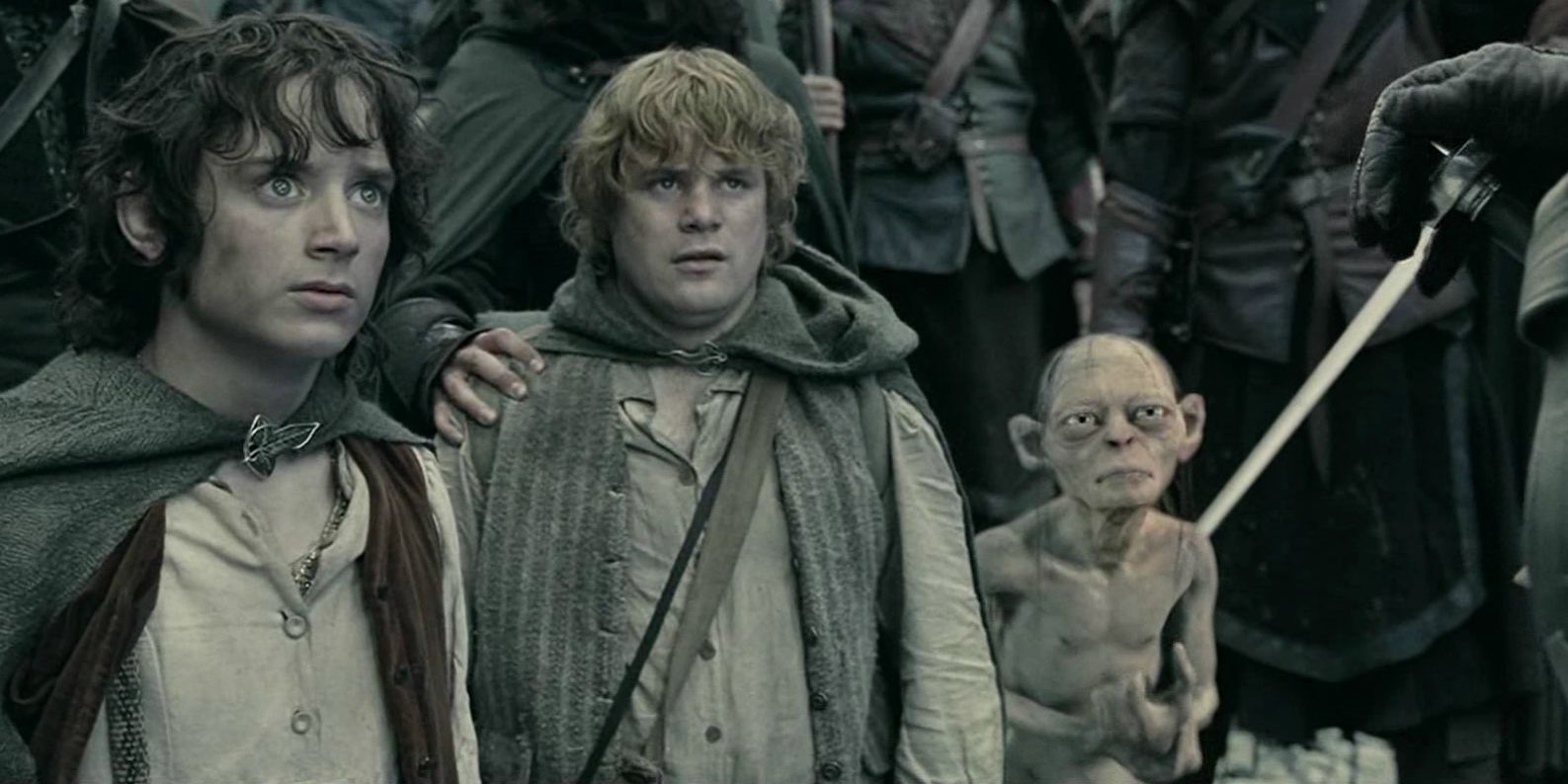 Frodo Sam e Gollum nas Duas Torres