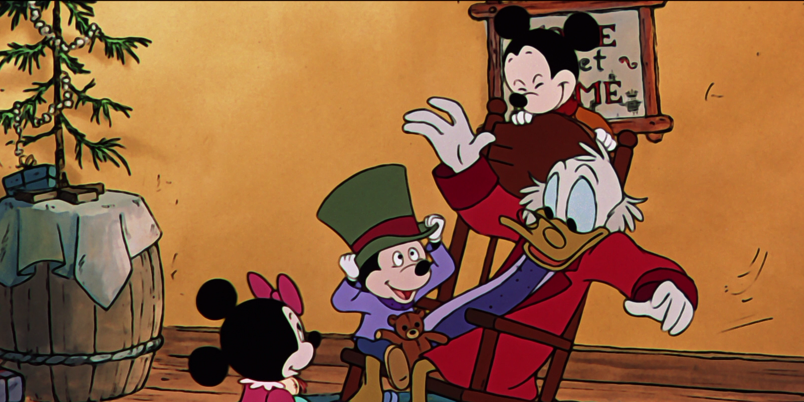 Scrooge McDuck with Bob's kids in Mickey's Christmas Carol.