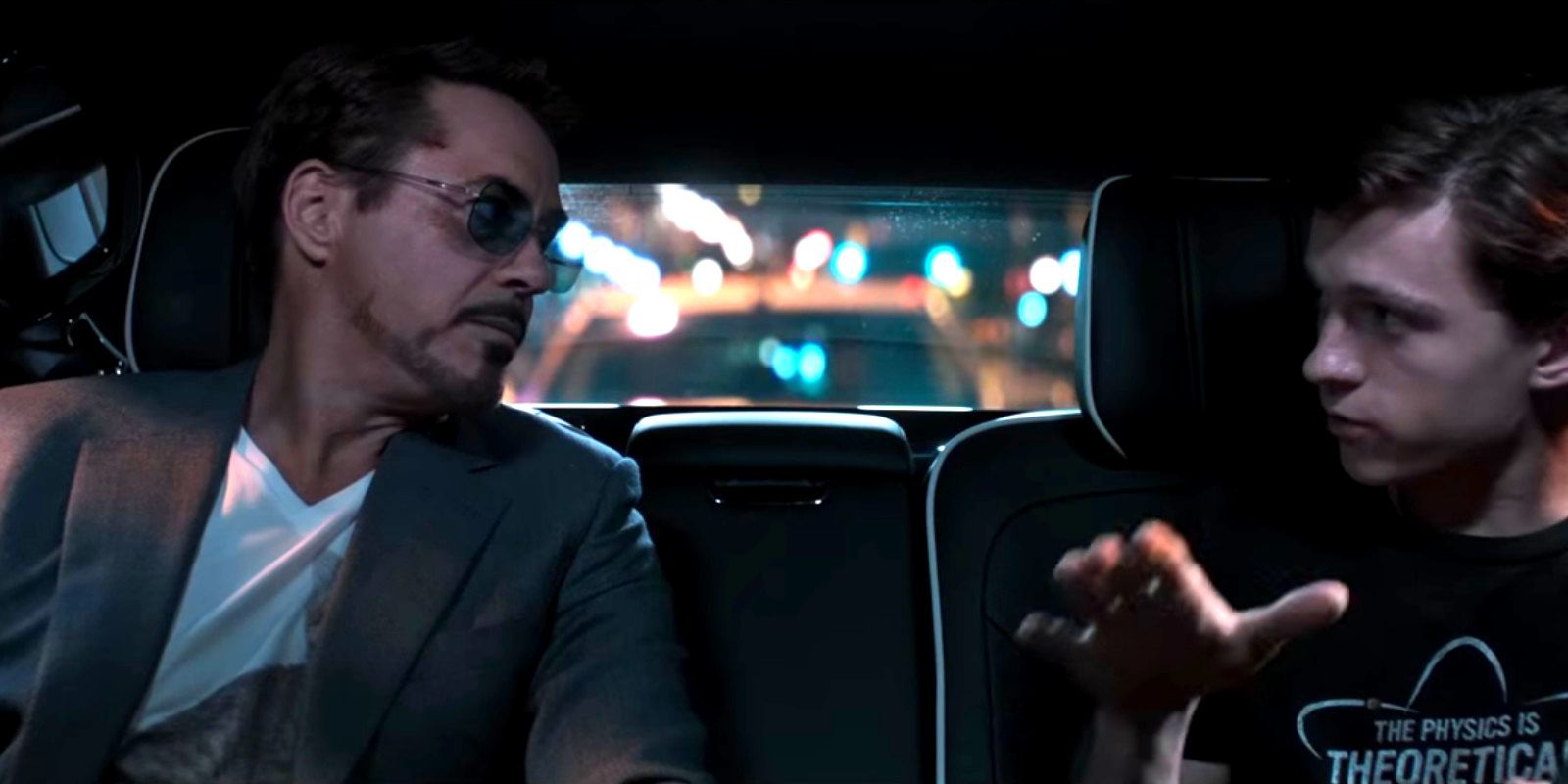 Spider-Man Homecoming - Tony and Peter in limo
