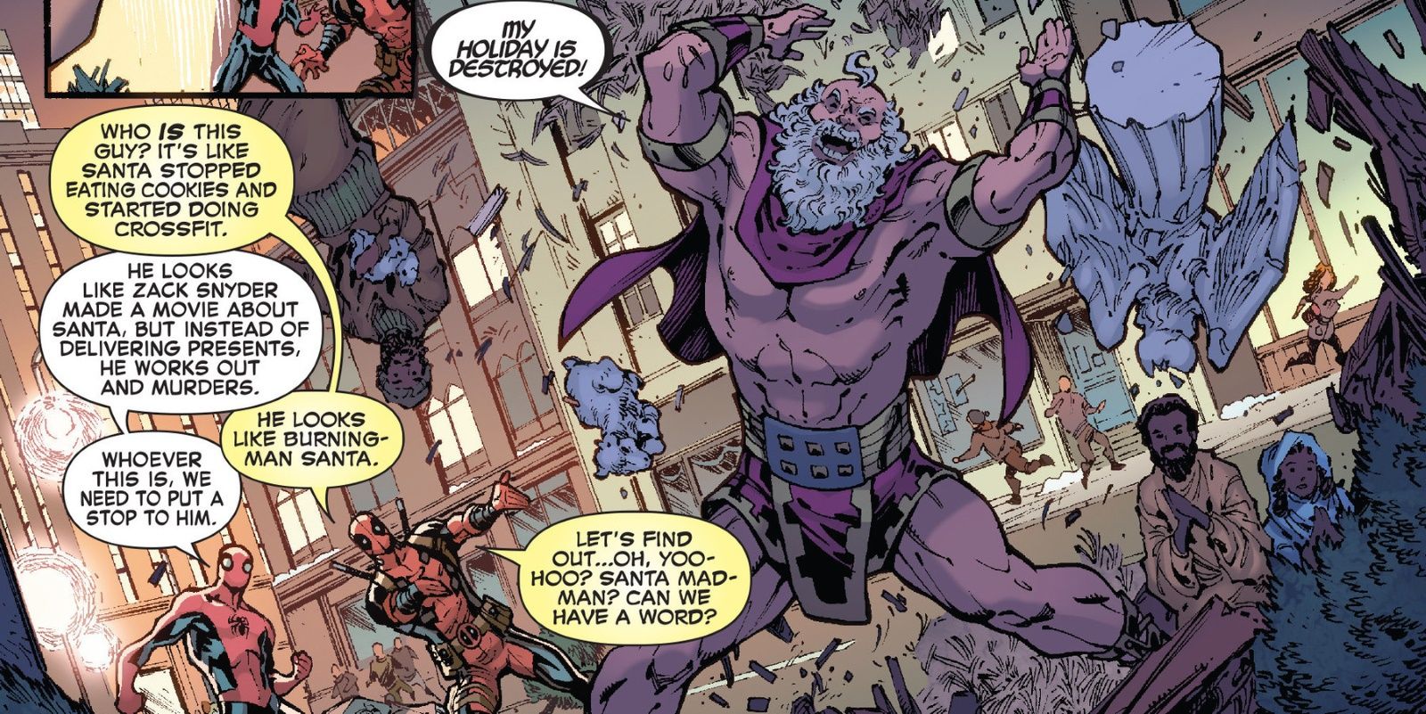 SpiderMan Deadpool Saturn Zack Snyder quip Marvel