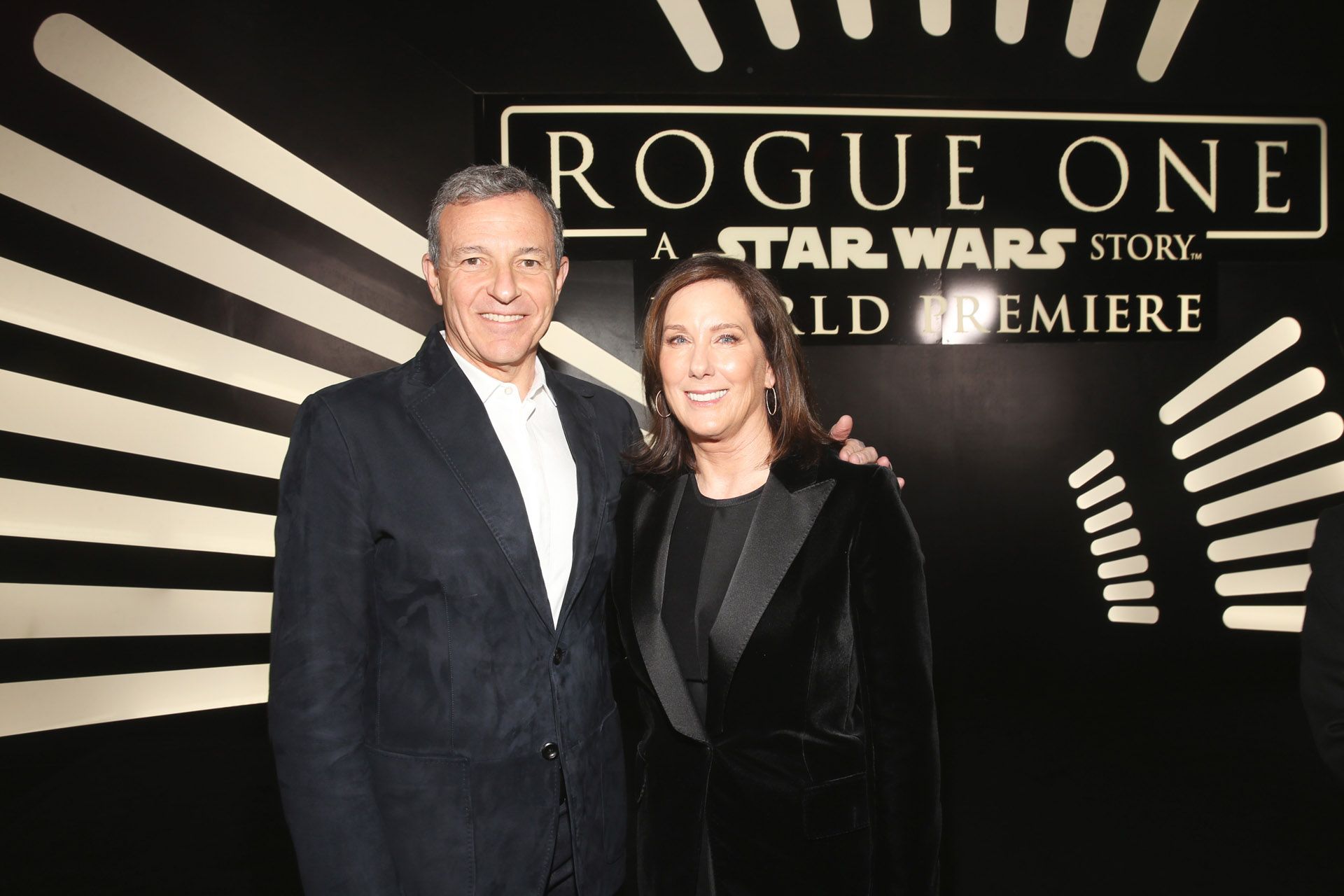 Bob Iger and Kathleen Kennedy at Star Wars Rogue One Premiere