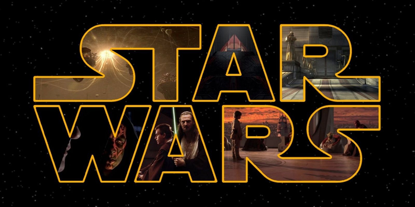Star Wars logo on space background
