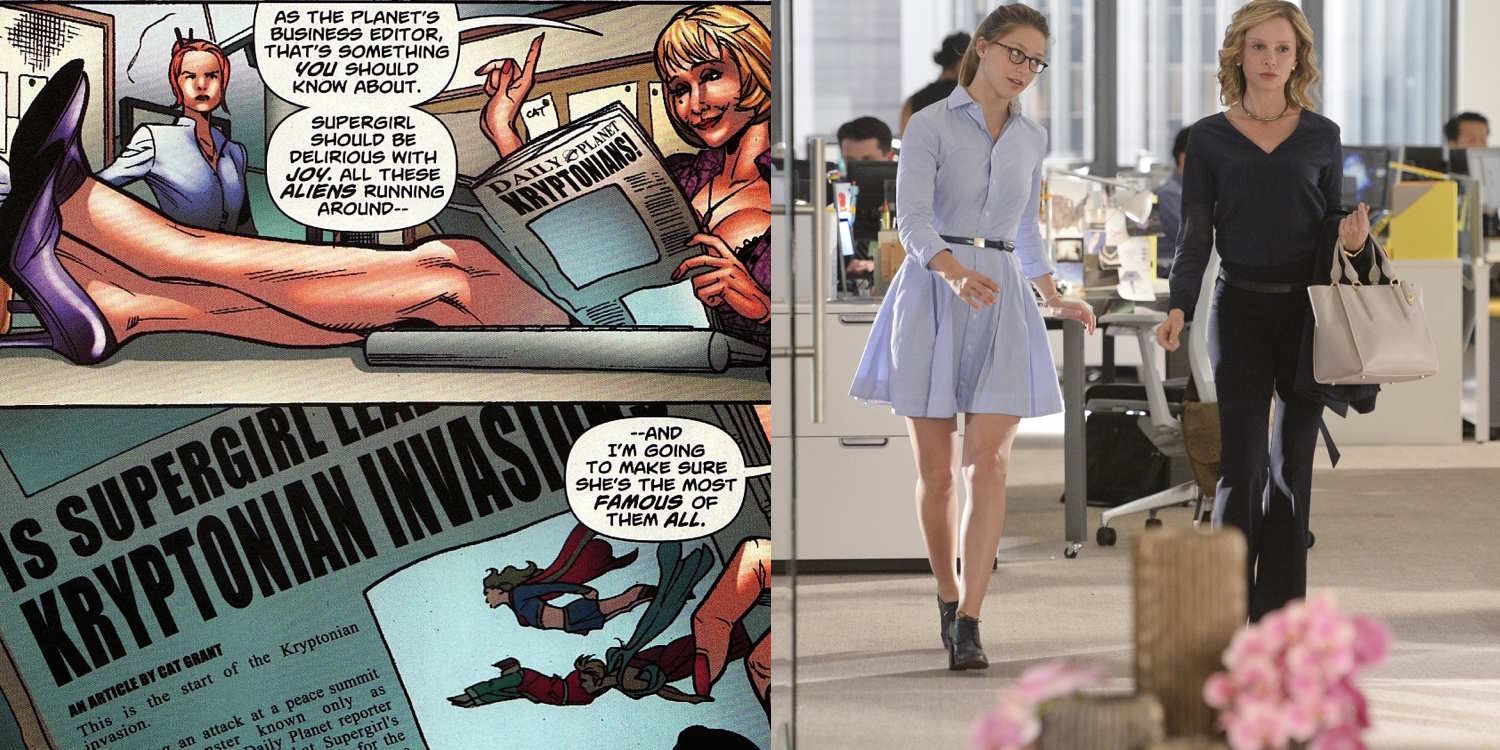 Supergirl and Cat Grant in the Comics Versus the TV Show