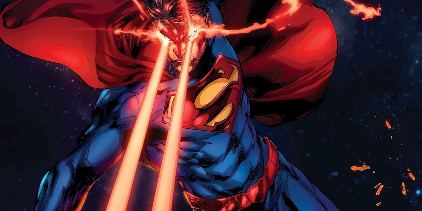 Superman using his heat vision