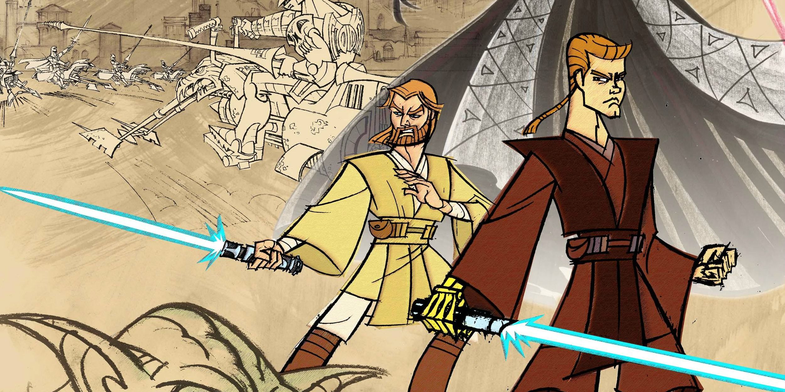 Tartakovsky Clone Wars Obi Wan Kenobi and ANakin Skywalker