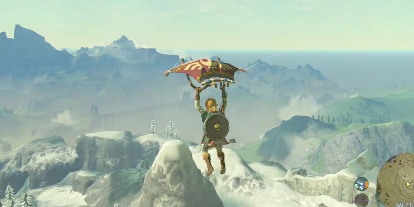 The Legend of Zelda Breath of the Wild gameplay glider