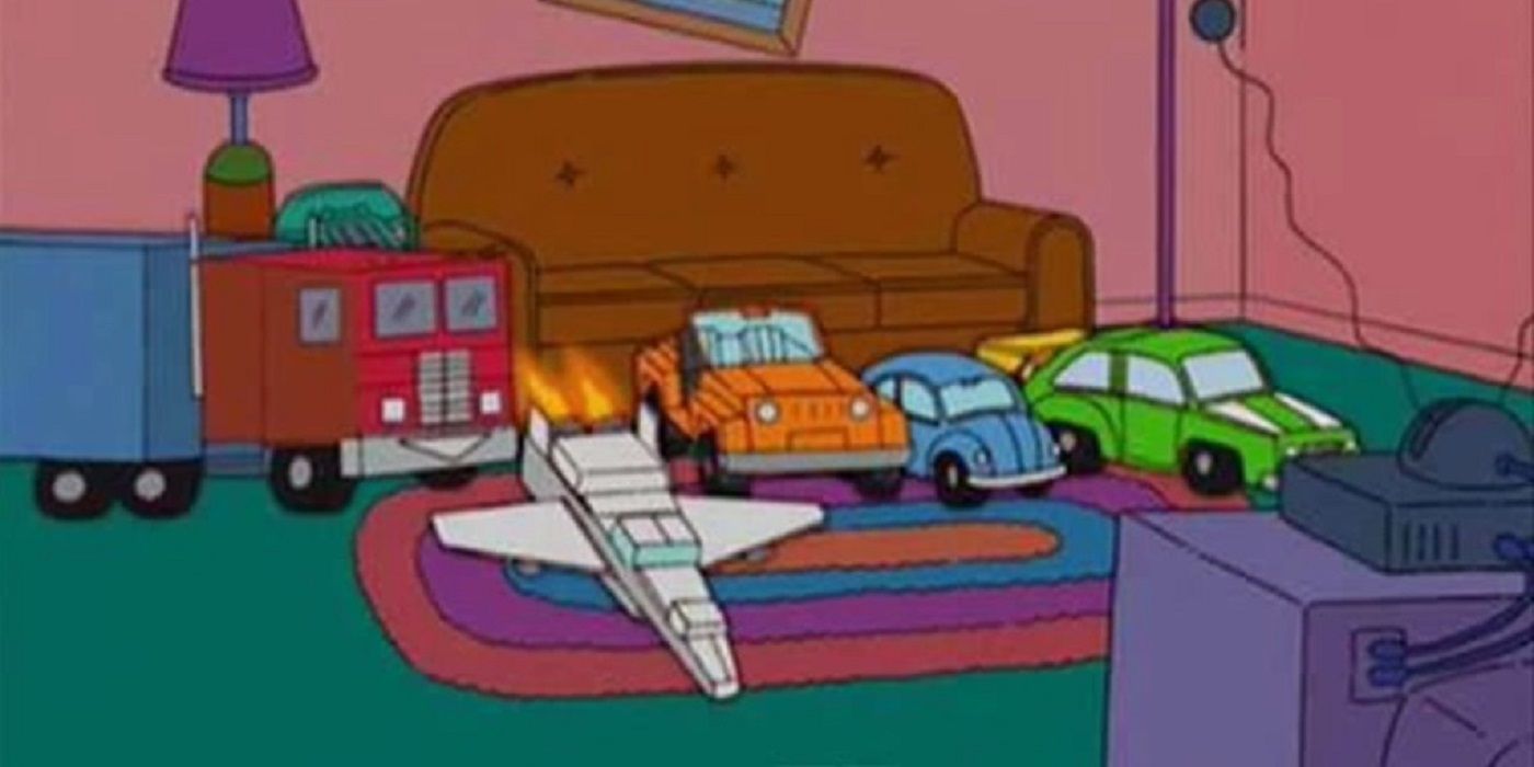 The Transformers on The Simpsons couch gag