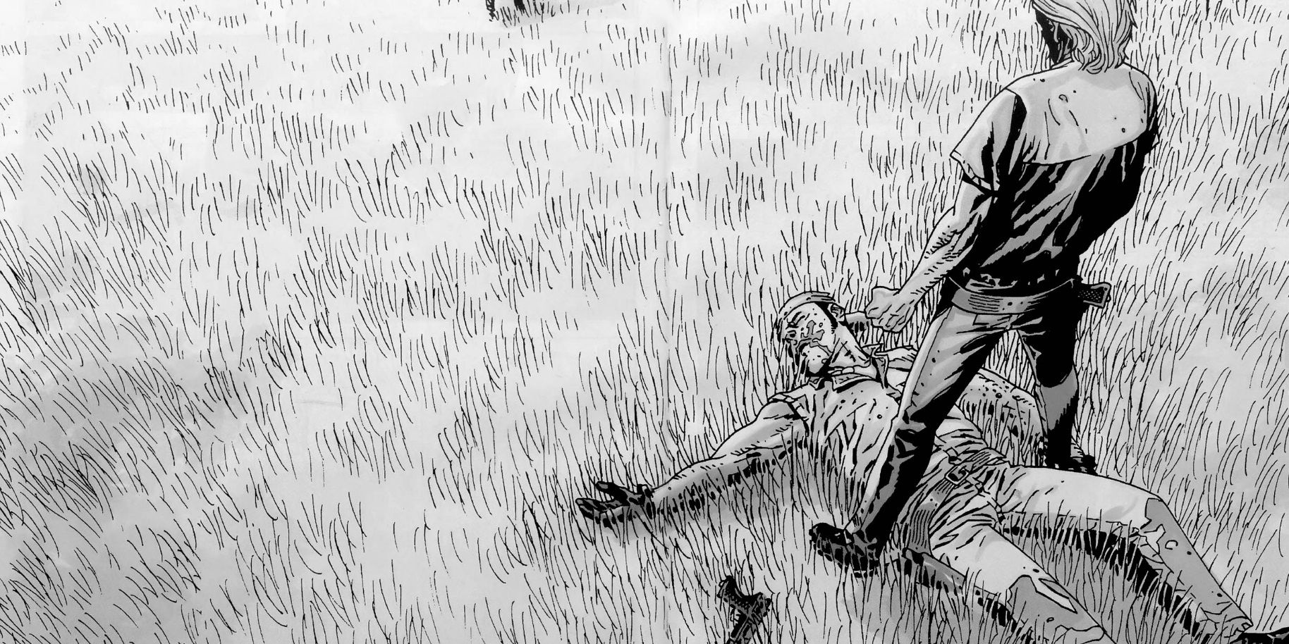 The Walking Dead Comic Rick Grimes Standing Over A Dead Martinez