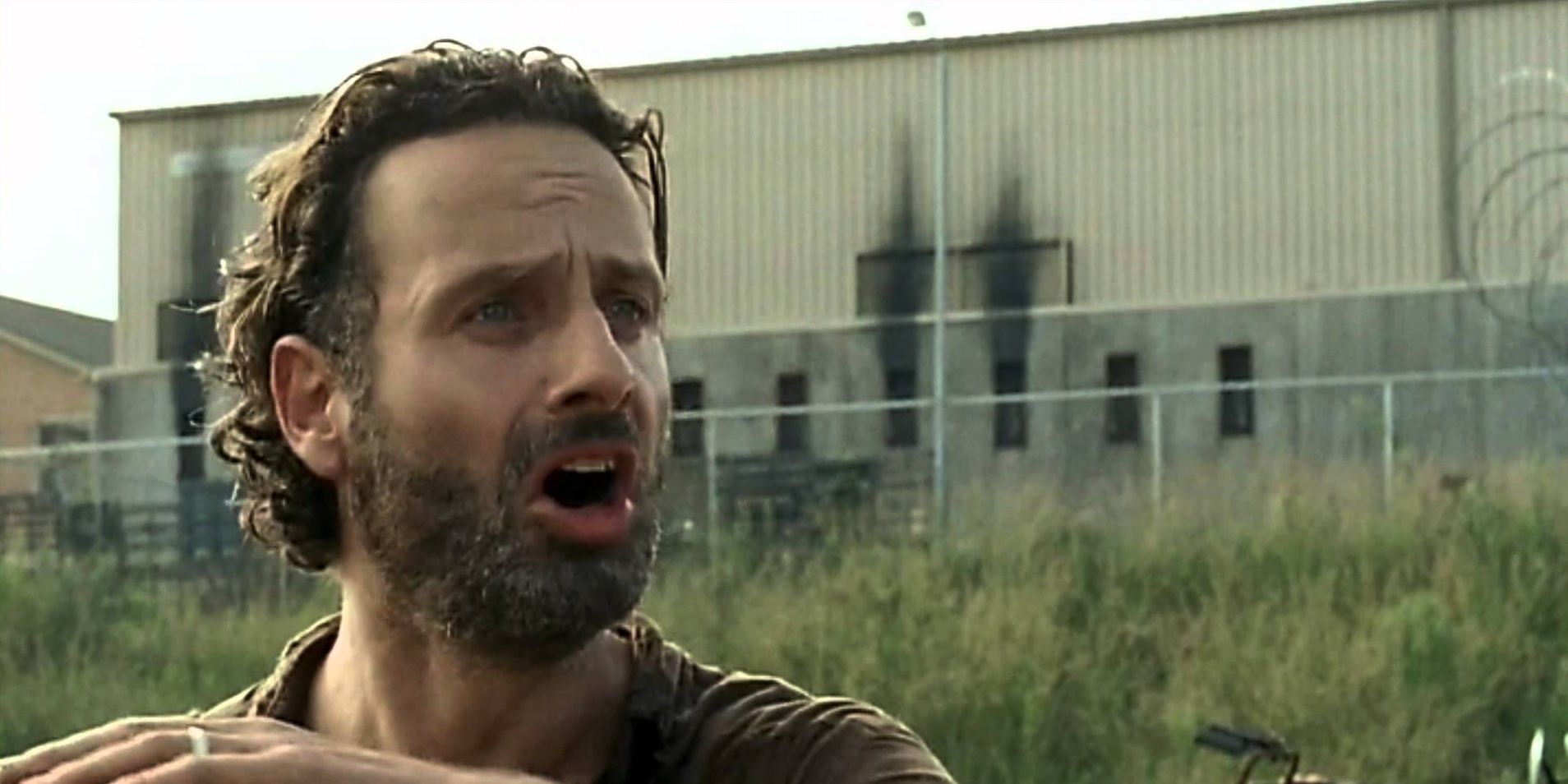 The Walking Dead Rick Grimes In The Middle Of Talking